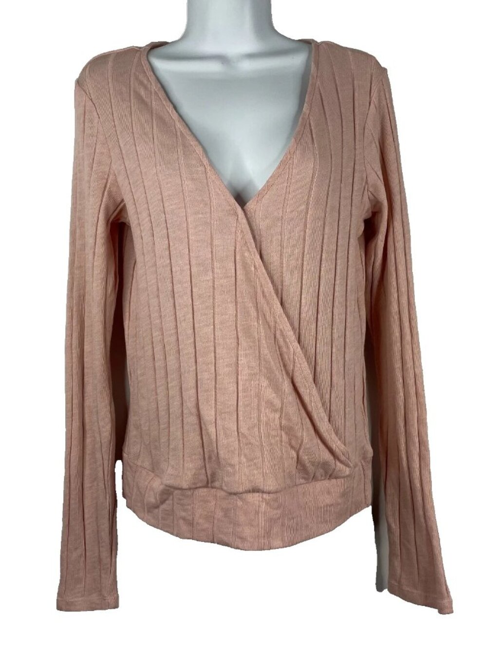 Sanctuary Over The Rainbow Light Pink Faux Wrap Sweater